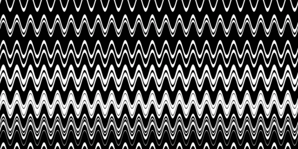 Seamless retro sea wave pattern in black and white monochrome greyscale. Tileable horizontal wavy stripe surface design motif background texture for fabric, fashion or wallpaper. 3D Rendering