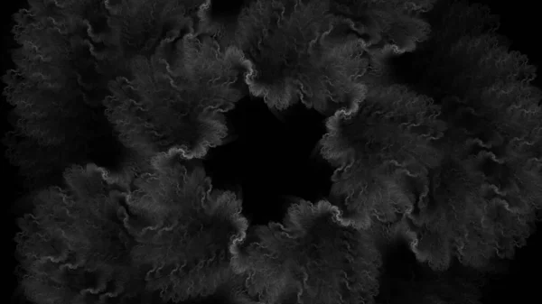 Zwarte Abstracte Zachte Pluizige String Bloem Behang Achtergrond Elegante Minimale — Stockfoto