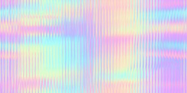 Kusursuz, yanardöner gökkuşağı kıvrımlı kaburgalı cam arka plan dokusu. Yumuşak pastel holografik pencere kırılma deseni. Modern bulanık inci aromalı tek boynuzlu at folyosu soyut 3D görüntüleme