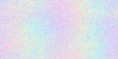 Kusursuz, parlak gökkuşağı renkli buruşuk folyo dokusu. Yumuşak fütüristik holografik neon pastel tek boynuzlu at cam arka plan deseni. Modern inci aromalı bulanık soyut sihirli peri 3D görüntüleme