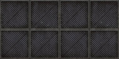 Kusursuz çelik taban arka plan dokusu. Tablo endüstriyel paslanmış metal ızgara ya da ızgara bölme paneli deseni. 8K yüksek çözünürlüklü gri metalik demir 3D görüntüleme