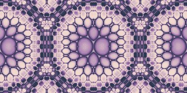 Yumuşak soyut retro çemberler ya da fraktal taç yaprakları maksimum imalist opart mandala desenli. Eski moda menekşe ve pembe moda tekstil. 8K yüksek çözünürlüklü 3D görüntüleme.