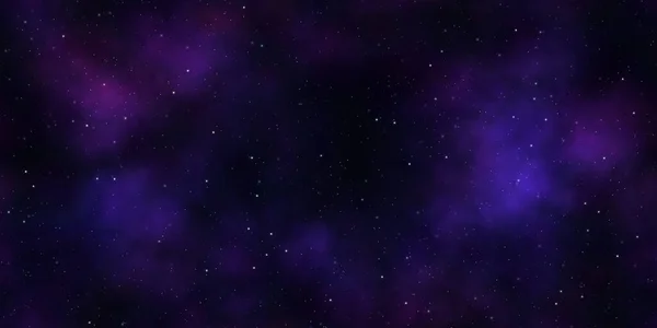 Seamless space texture background. Stars in the night sky with purple pink and blue nebula. A high resolution astrology or astronomy backdrop pattern.