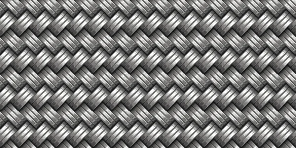 Naadloos Zilver Rieten Weven Achtergrond Oppervlak Patroon Tileable Realistische Luxe — Stockfoto