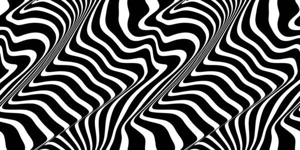 Seamless Distorted Diagonal Stripes Optical Illusion Surface Pattern Design Black — Stock Photo, Image