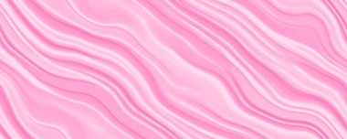 Kusursuz pastel pembe parlak yumuşak dalgaların arka plan dokusu. Bir kızın doğum günü afişi için soyut dalgalı panoramik zemin, bebek duşu tasarımı ya da bebek odası duvar kağıdı deseni. 3B görüntüleme