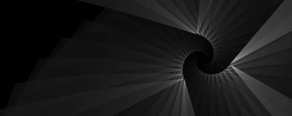 Fondo Pantalla Espiral Nautilus Geométrico Abstracto Negro Elegante Panorámica Profesional —  Fotos de Stock