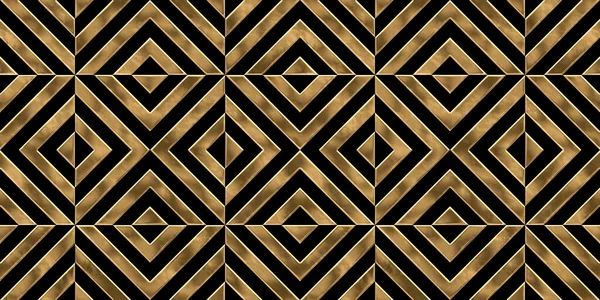 Naadloze Gouden Art Deco Geometrische Vierkante Streep Patroon Vintage Abstract — Stockfoto