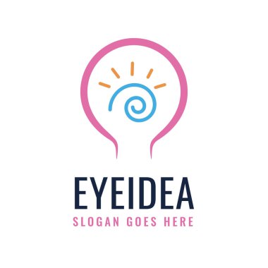 Fikir Ampulü Düz Minimalist Logo Simgesi