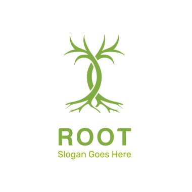 Yeşil Köklü Minimalist Logo Simgesi