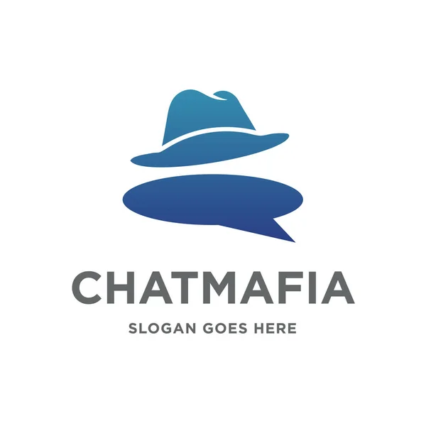 Chat Mafia Hut Modernes Logo Symbol — Stockvektor