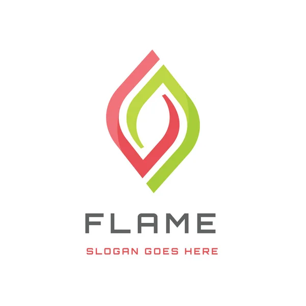 Natürliche Flamme Flache Minimalistische Logo Ikone — Stockvektor