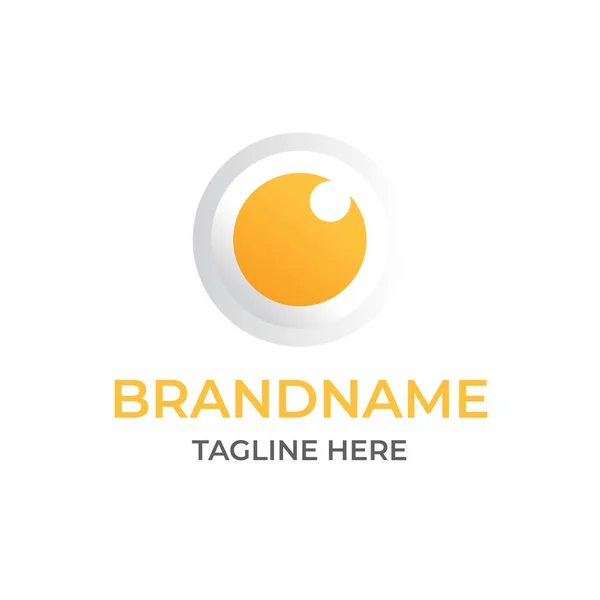 Ícone Logotipo Olhos Amarelos Modernos — Vetor de Stock