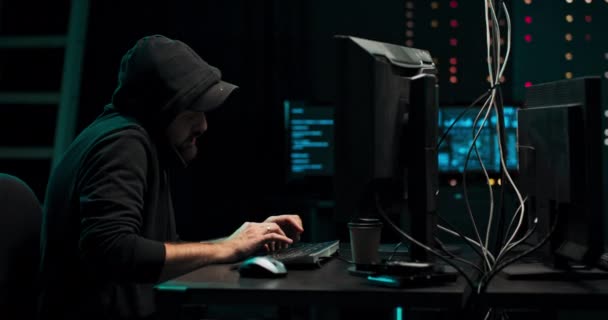 Equipe de hackers adolescentes procurados internacionalmente infectar servidores e infra-estrutura com ransomware seu esconderijo é — Vídeo de Stock