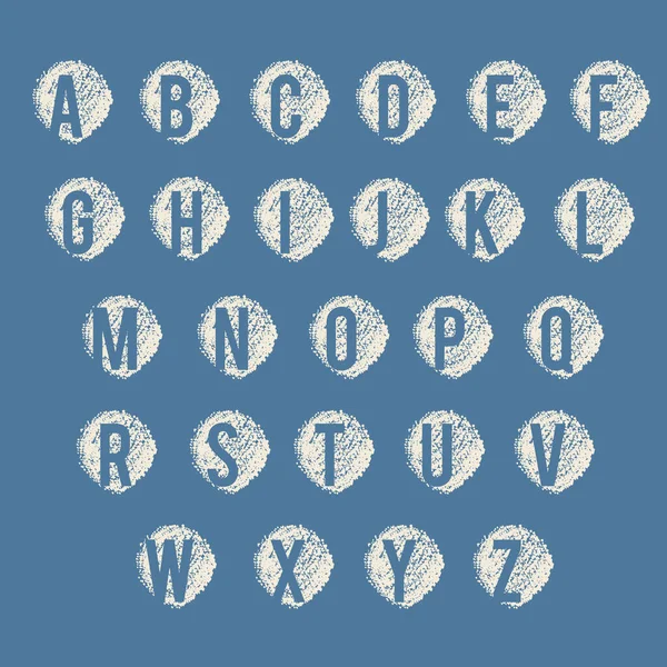 Segno Alfabeto Beige Impostato Sul Colore Grigio Blu Sfondi Dipinti — Vettoriale Stock