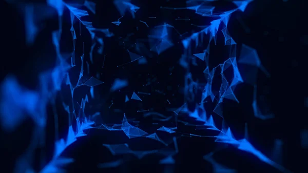 Uzay Fütüristik Fantezi Tüneli Solucan Deliğinde Hareket Eden Parçacıklarla Bağlantısı — Stok fotoğraf