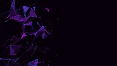 Vektör işleri fütüristik fon. Hareket eden parçacıklarla ağ bağlantısı siber uzayı. Büyük veri görselleştirmesi. Sanal güvenlik geçmişini özetle.