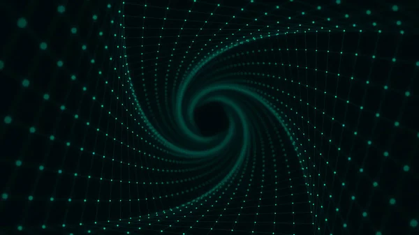 Túnel Verde Ciencia Ficción Abstracto Wormhole Absorbe Ciberespacio Portal Futurista — Foto de Stock