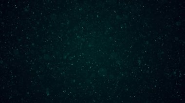 Koyu arkaplan üzerinde bokeh etkisi olan toz parçacıkları. Soyut mavi büyü geçmişi. Yıldızlı gökyüzü. 3d oluşturma.