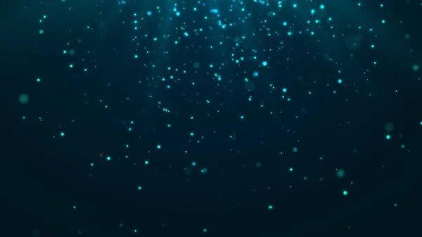 Пыль Частиц Эффектом Боке Темном Фоне Абстрактный Синий Волшебный Фон — стоковое фото