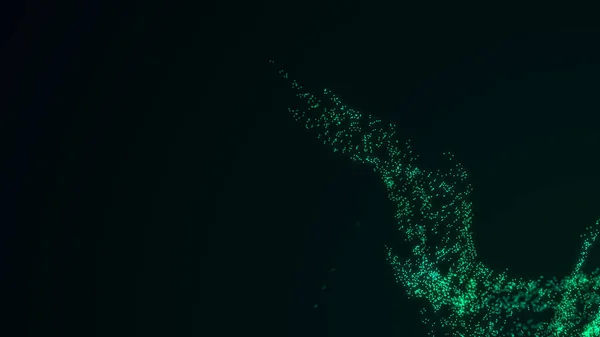 Абстрактний Вихор Частинок Пилу Футуристичний Вихор Вибух Динамічної Зеленої Хвилі — стокове фото