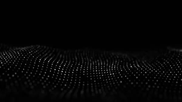 Digital Technology Black Wave Dark Cyberspace Motion Dots Futuristic Digital — Fotografia de Stock