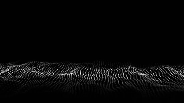 Digital Technology Black Wave Dark Cyberspace Motion Dots Futuristic Digital — Fotografia de Stock