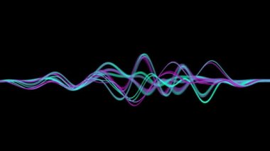 Stock, exchange, investments or cryptocurrency chart. Business background. Abstract music wave. Sound equalizer with colorful dots. 3d rendering.