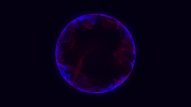 Sci Colorful Sphere Particles Concept Network Connection Frame Sphere Abstract — Video Stock