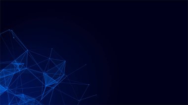 İş için fütüristik fon. Çift hareketli parçacıkları olan vektör ağ bağlantı yapı siber uzayı. Büyük veri görselleştirmesi. Sanal güvenlik geçmişini özetle.