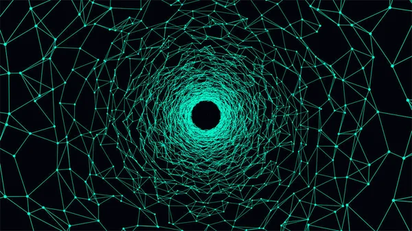 Tunnel Bleu Abstrait Science Fiction Vortex Absorbe Cyberespace Portail Entonnoir — Image vectorielle