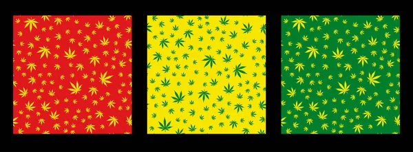 Cannabis daun Seamless pola. Kedokteran Tekstur Marijuana Simbol Legalise. Kertas bungkus tekstil vektor latar belakang - Stok Vektor