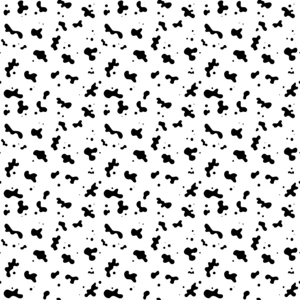 Vloeibare vlek naadloos patroon. Vector organische vormen set, monochrome camouflage textuur voor textiel achtergrond — Stockvector