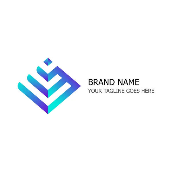 Logo Astratto Forma Piramide Blu Gradiente Elemento Vettore Migliore Logo — Vettoriale Stock