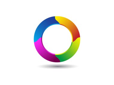 Renkli O harfi modern logo şablonu. İşçilik için en iyi marka kimliği beyazla izole edilmiş