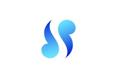 S Letter in blue gradient simple and elegant Logo template isolated on white