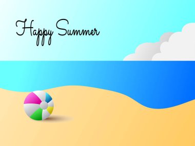 Happy Summer beach and ball with sea view 
