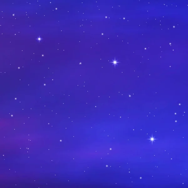 Ночь Светит Звездным Небом Синий Космический Фон Звездами Космосом Пурпурные — стоковый вектор