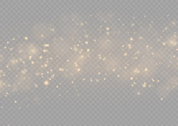 Abstract Golden Bokeh Lights Sparkles Stardust Lens Flare Magic Blur — ストックベクタ