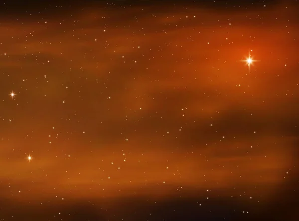 夜空闪烁着星空 星空无限 星光明亮 背景为红色和橙色 星云星云 银河系和宇宙模式中的行星神奇的质感矢量说明 — 图库矢量图片
