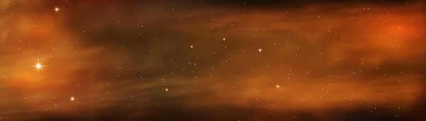 Gece Parlayan Yıldızlı Gece Gökyüzü Evrendeki Uzay Sonsuzluğu Kırmızı Turuncu — Stok Vektör