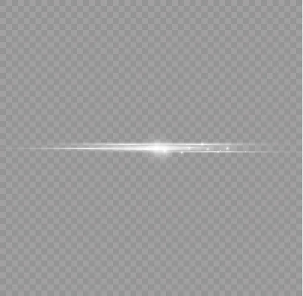Flashs Reflets Ligne Lumineuse Scintillante Lignes Blanches Éclatantes Isolées Sur — Image vectorielle