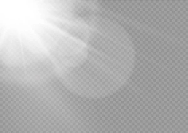 Schitterende Zonnestralen Lensvlam Waas Beweging Gloeit Zonlicht Gloeit Png Effect — Stockvector
