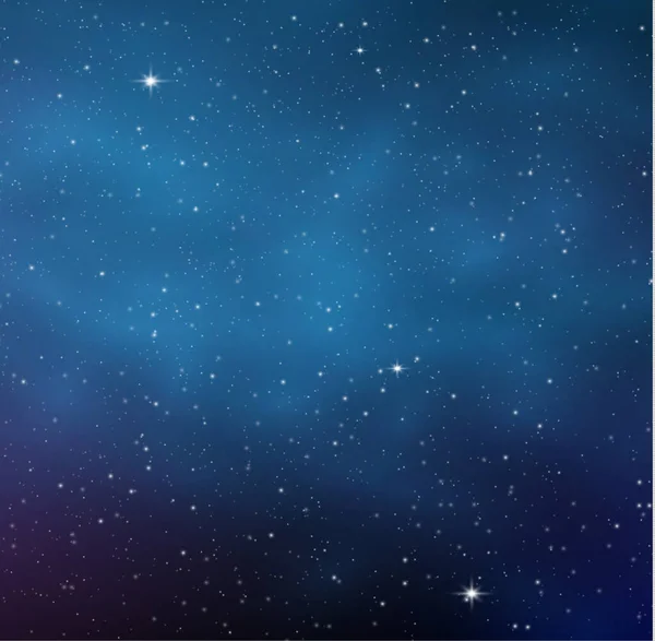 Night Shining Starry Sky Blue Space Background Stars Cosmos Purple — Stock Vector