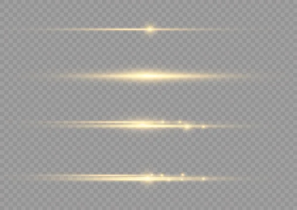 Спалахи Спалахи Іскри Світлової Лінії Світлі Яскраві Золоті Лінії Прозорому — стоковий вектор