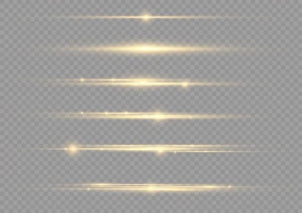 Flashs Reflets Ligne Lumineuse Scintillante Lumineuses Lignes Dorées Sur Fond — Image vectorielle