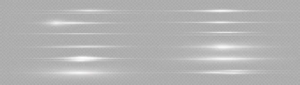 Flashs Reflets Ligne Lumineuse Scintillante Lignes Blanches Éclatantes Isolées Sur — Image vectorielle