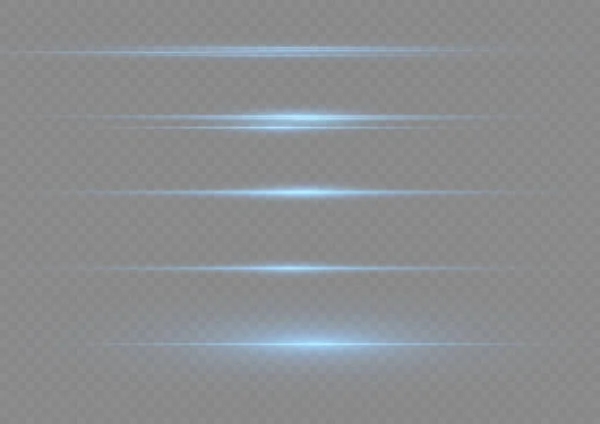 Laser Beams Horizontal Light Rays Abstract Shine Blue Line Glowing — Stok Vektör