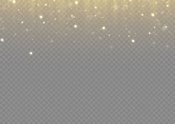 Golden Dust Flying Sparkling Confetti Dots Vertical Lines Sparkles Glitter — Stock vektor