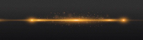 Лазерные Лучи Горизонтальные Лучи Света Абстрактная Золотая Линия Светящиеся Желтые — стоковый вектор